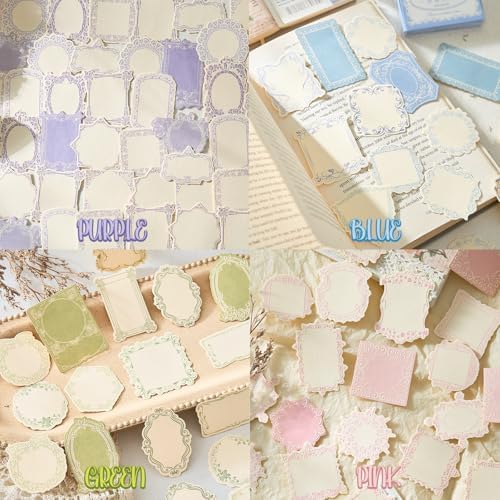 120Pcs Vintage Scrapbook Supplies Embossed Papers,Junk Journal Supply
