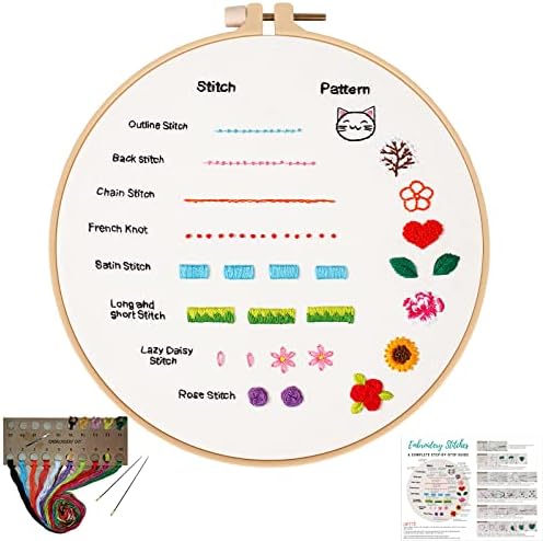 Louise Maelys Embroidery Kit for Beginners 8 Stitch Practice Set
