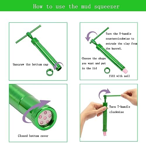 Stainless Steel Clay Extruder Sugar Paste Extruder Cake Fondant Decorating Tool Set Ceramics & Pottery Clay Extruders Mixers & Presses (Green)