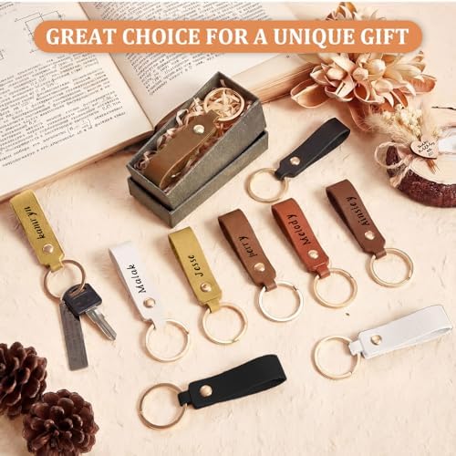 Wavyknot 100 Pcs Leather Keychain Blanks, 3.7 x 0.7 Inches, Colorful