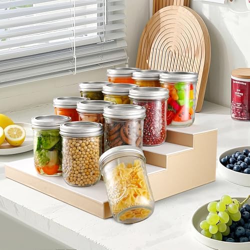 Miuyhji 16 oz Wide Mouth Glass Mason Jars with Lids, 9 Pack for Canning