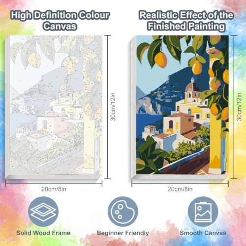 Lemon Tree Framed Paint by Numbers Kit for Adults Beginner 8x12 inch