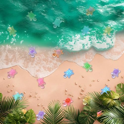 200 Pcs Mini Resin Turtles Glow in the Dark Sea Animals for Dollhouse Decor | Tiny Sea Turtle to Hide Small Luminous Figures Miniature Plastic Animal for Fairy Garden Micro Landscaping Home Decor Crafts
