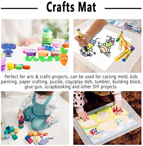 Gartful 3PCS Medium Silicone Mat for Crafts, Resin Jewelry Casting Molds Mat, Placemat, Multipurpose Countertop Protector Pad for Nail Arts, Paints, Epoxy, Resin, Translucent(15.7 x 11.8 inch)