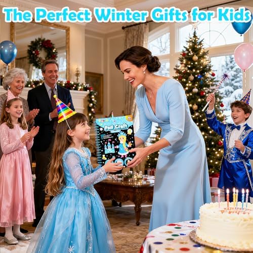 FUNNYB&G Foil Art Craft Kit for Kids, Sparkly Birthday Gift Toy for Girls | No Mess, Kids Ages 4-10 Create Sparkling Artwork, A Creative Gift for Birthdays, Holidays, Travel Activities,Screen-Free Fun