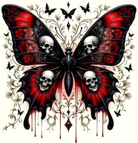 Xylogist Butterfly Skull Diamond Art Kits for Adults Beginners 12x12 Inch