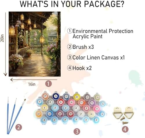 Landscape Paint by Numbers for Adults - Scenery Paint by Number on Canvas