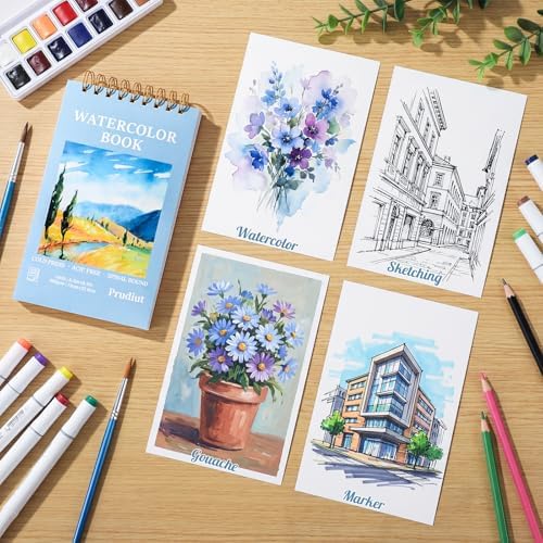35 Sheets Watercolor Paper Pad 5.5 x 8.5 in, 140 Lb Cold Press, Spiral