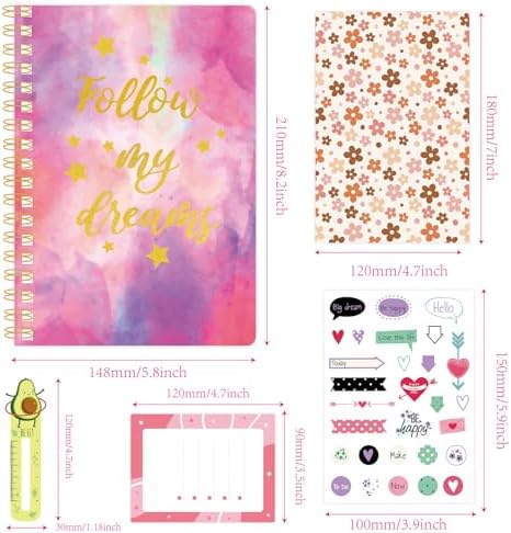 Pure Vie DIY Journal Kit for Girls Ages 8-14, Journaling Art Crafts Kit for Tween & Teen Girls, Creative Scrapbook & Diary Supplies Toy Set with Notebook Sticker - Fun Cute Birthday Xmas Gifts Ideas