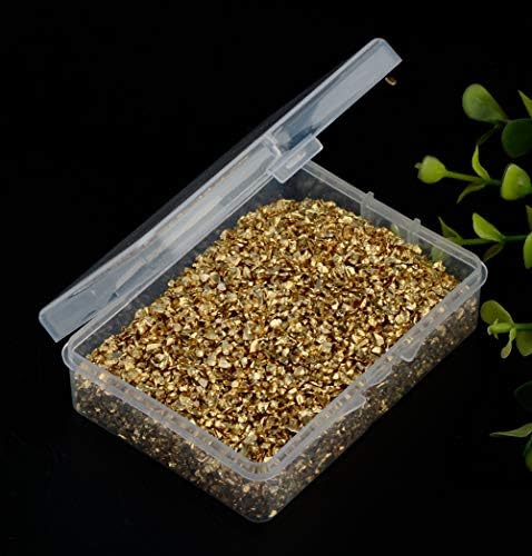 Crushed Glass Irregular Metallic mini Chips Sprinkles Chunky Glitter Gold 100g 0.5-2.5mm for Nail Arts Craft DIY Vase Filler Epoxy Resin Mold Jewelry Making Decoration (Gold, 0.5-2.5mm)