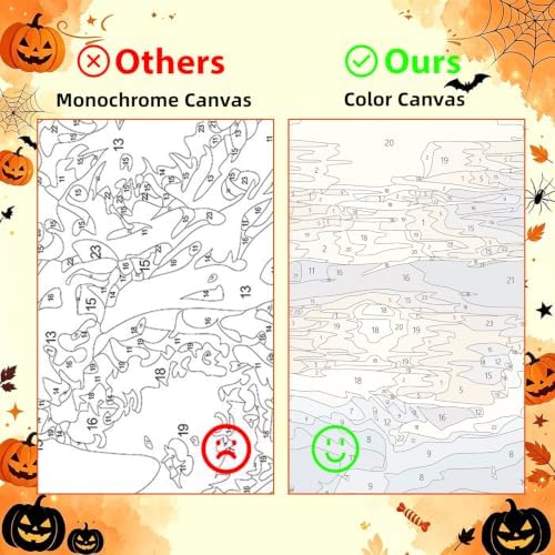 Aestalrcus Halloween Paint by Numbers Kit for Adults, Ghost, 16x20inch