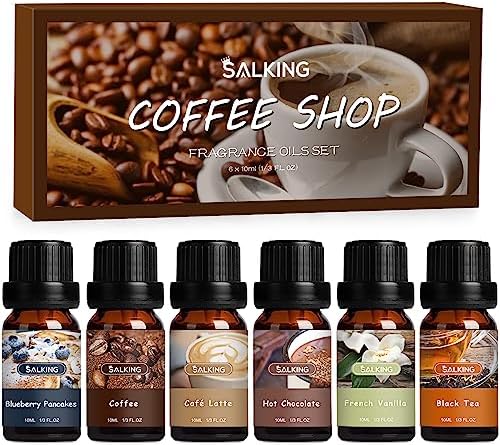 SALKING Coffee Shop Fragrance Oils Set, Essential Oil for Diffuser for Home