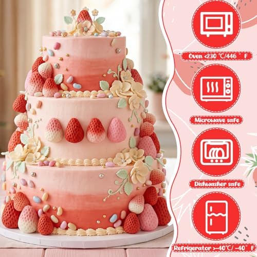 8 Cavity MINI 3D Strawberry Silicone Mold, Strawberry Resin Mold for Soap