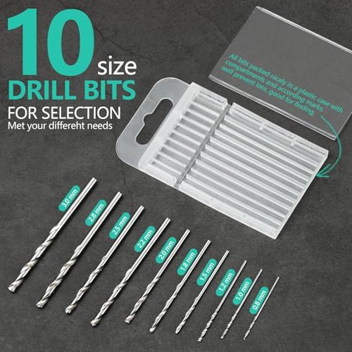 Hand Drill Set for Resin Crafts, Pin Vise Jewelry Making Kit with 10 Drill Bits, 600 Eye Screws, 15 Keychain Rings – Push Drill Tool for Epoxy, Molds, DIY Projects (Pin Vise Hand Drill Set - 1)