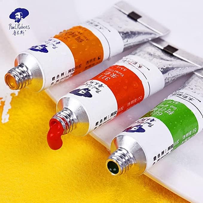 Paul Rubens Watercolor Paint, 24 Vibrant Colors Highly Pigmented, 5ml Tube