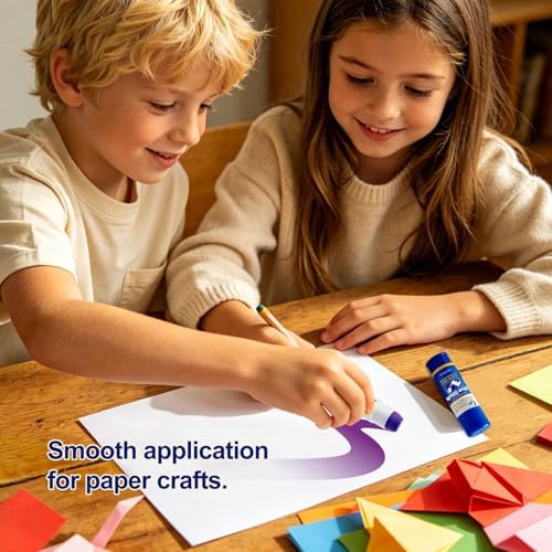 Upgrade Office Supply Glue Sticks, 6g, 12 Count, Purple Goes On Dries Clear