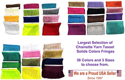 10 Yards of 4" Long Chainette Fringe Thread Yarn Tassel Trim Braid Fringe for Crafts Sewing and Decor-Rustic Brown