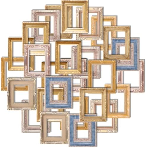 30Pcs Vintage Scrapbook Paper Photo Frame for Scrapbooking Junk Journal Collage Diary Embellishment DIY Photo Album DIY Craft Decoration, 10 Patterns (YSDC5)