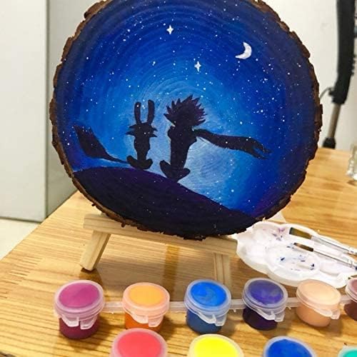 Unfinished Natural with Tree Bark Wood Slices 9 Pcs 5.1-5.5inch Disc Coasters Wood Coaster Pieces Craft Wood kit Circles Crafts Christmas Ornaments DIY Crafts with Bark for Crafts Rustic Wedding