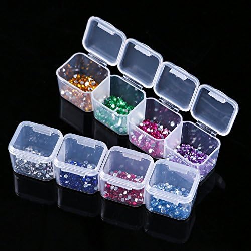 Eiito Diamond Painting Storage Containers, 2pcs 28 Grids Clear Diamond Painting Accessories and Tools Boxes Bead Organizers Diamond Art Embroidery Storage with 200PCS Label Stickers