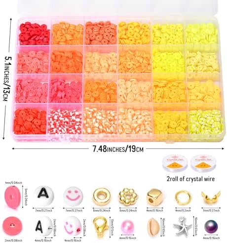Ilootm Friendship Bracelet Making Kit, 16800pcs Beads for Jewelry Making, 96 Colors Polymer Clay Beads & 24 Colors Glass Seed Beads, 400 Letter Beads, DIY Crafts Gifts for Girls & Adults