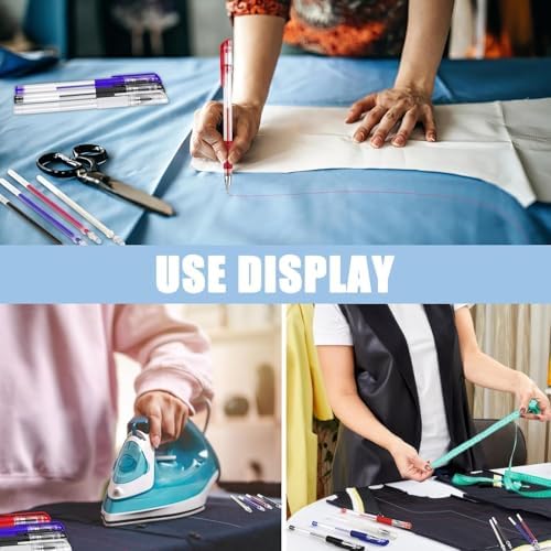 4 Pcs Heat Erasable Pens for Fabric with 32 Refills for Sewing, Embroidery