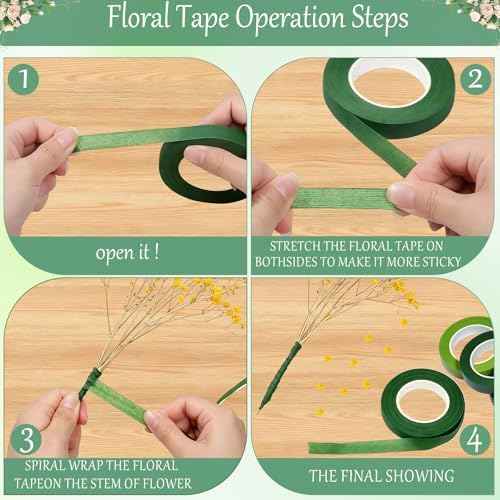 DIY Handmade Floral Craft Tool Set, Money Flower Bouquet Making Supplies Kit – Includes ABS Pearls, Metal Floral Wire, 2mm Flower Stems, Cutting Scissors, Floral Pliers and Green Floral Tape