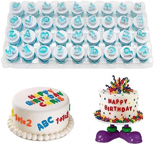 26PCS/Set Cookie Stamp Impress Cookie Cutters Alphabet Letter Cake Biscuit Mold Letter Shape DIY Cookie Biscuit Alphabet Cake Tool Embosser Cutter (Lower Case Shape with Number)