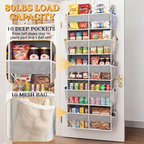Ofiray-home 5-Tier Over Door Organizer, 10-Compartment Wide Storage Rack