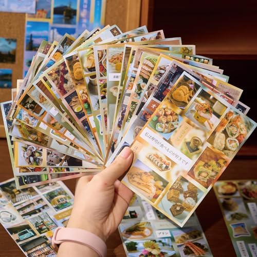 Japanese Food Sticker Book - 20 Sheets Kawaii Sushi Ramen Stickers for Journals, Planners, Scrapbooking & Water Bottles - Retro Izakaya Vibe Vinyl Decals (277 Pcs, Brown)