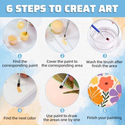 Aestalrcus Flower Paint by Numbers Kit for Adults Beginner, 16x20inch