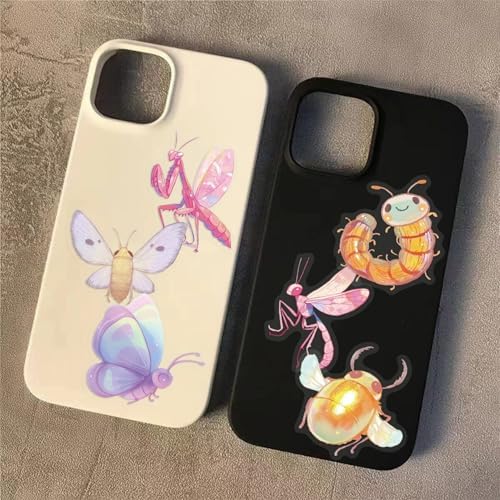 50Pcs Candy Color Insect PET Stickers
