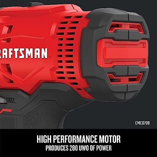 CRAFTSMAN V20 MAX Cordless Drill Driver and Impact Driver Set, Power Tool Set with 2 Batteries and Charger, LED Work Light, 2 Bits, Bag (CMCK200C2)