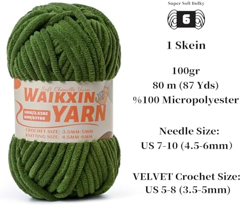 （4 Pine Green） 4 Pack Super Soft Fuzzy Chenille Chunky Yarn for Crocheting, 400g (350yds) Velvet Fluffy Amigurumi Yarn for Hand Knitting Baby Blankets Weaving Craft