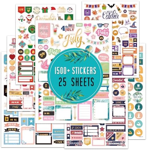Planner Stickers - Monthly Planner Stickers and Accessories 25 Pages