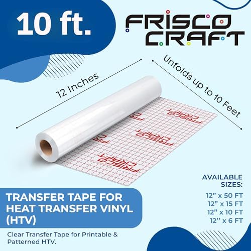 Frisco Craft Clear Transfer Tape Vinyl Roll 12" x 10 ft