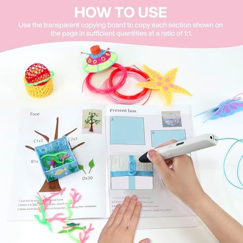 3D Pen Printing Drawing Book, 40 Patterns Printer Graffiti Copy Book