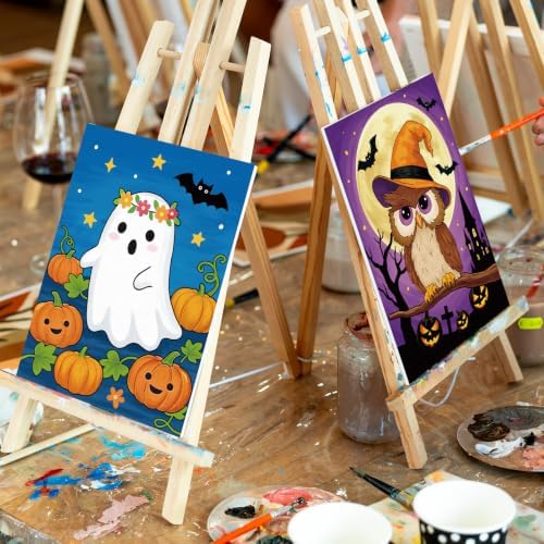 Louise Maelys 12 Pack Halloween Pre Drawn Canvas to Paint for Kids