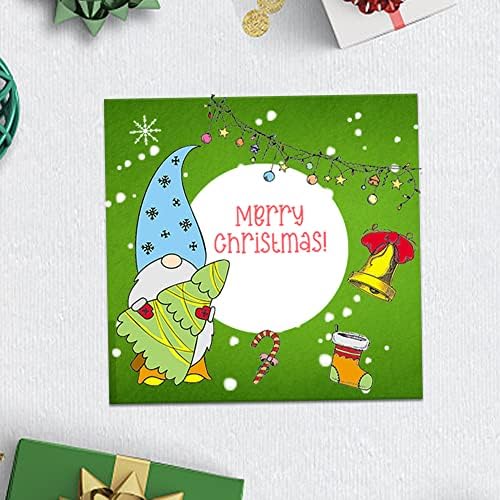 Hying Merry Christmas Trees Gnomes Clear Stamps for Card Making, Xmas Jingle Bell Transparent Rubber Stamps Christmas Socking Snowflake Stamp Seal for Crafting DIY Scrapbooking Photo Album Decorations