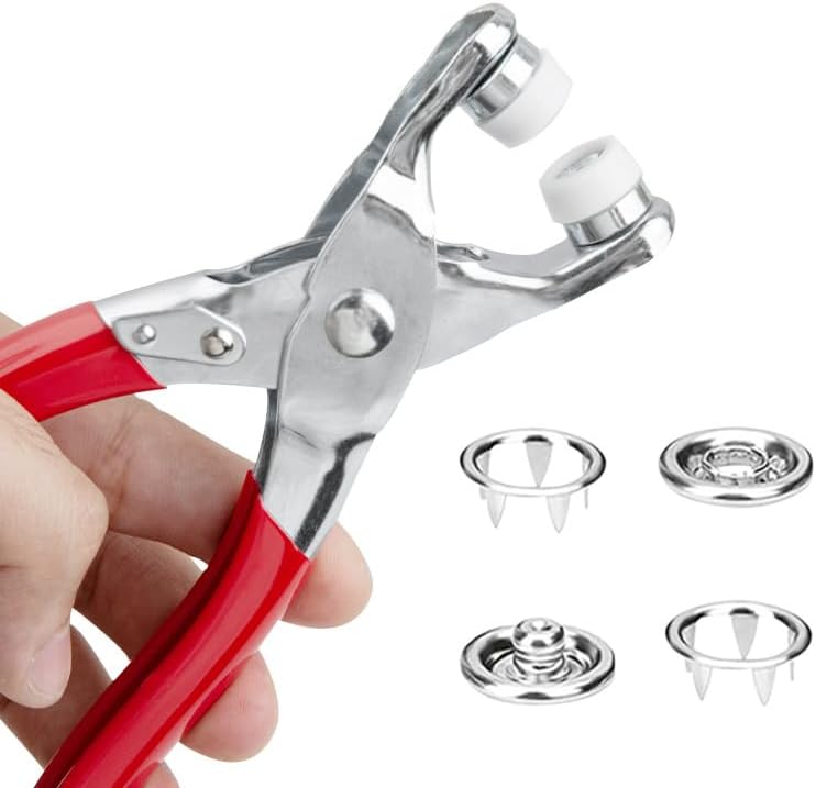 GTAAOY 9.5 mm Metal Snaps Buttons with Snap Pliers, 100 Set