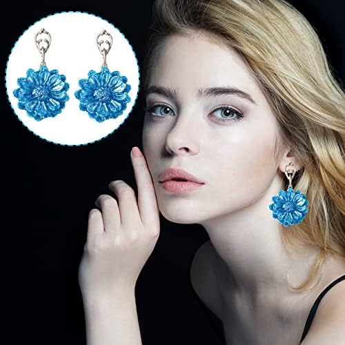 PAGOW 6pcs Mini Mirror Flower Resin Mold,3D Flower Crystal DIY Casting Mold