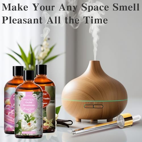PHATOIL Orchid Dreamscape Fragrance Oil for Diffuser Aromatherapy 3.38FL.OZ | Long Lasting Scented Oils For Humidifier, Air Freshener, DIY Soap Candle, Scent Project Making, Aroma Oil for Home Freshening