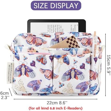 Multiple Pockets Portfolio Organizer with Zippered,Storage Pencil Pouch Bag