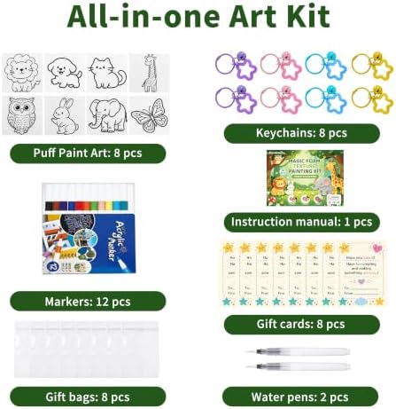 Magic Foam Texture Painting Kit, magic Puffy Set Includes Gift Bags & Cards