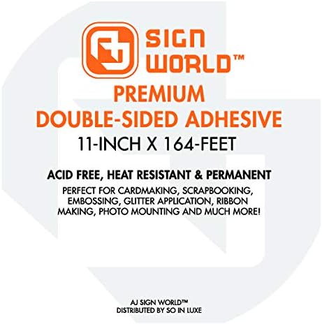 Best 11" Ultra-Thin Permanent Double-Sided Tape for Arts, Crafts, Die Cutting, Photography, Scrapbooking, Tear-by-Hand, Documents, All Purpose (11-Inch by 55 Yards)