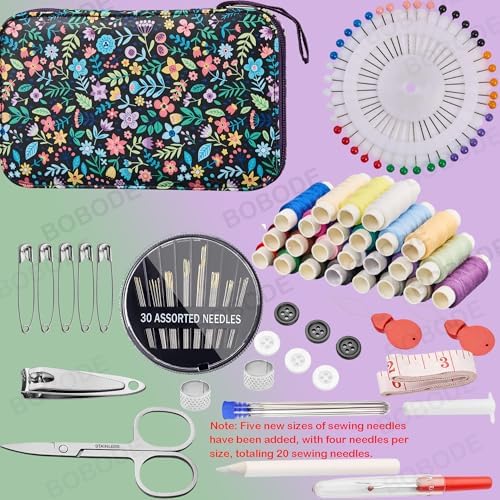 Bobode 140PCS Travel Hand Sewing Kit with Needle and Thread Set