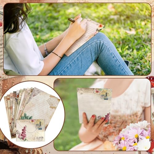 TaoBary 160 Pcs Nature Vintage Stationery Paper and Envelopes Set