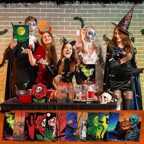 Tinlade 12 Pcs Pre Drawn Canvas for Painting Stretched,Gothic