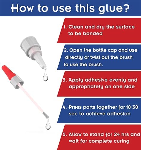 (2-in-1) Super Glue with Brush Applicator&Nozzle,3D Printer Thick Glue 20g