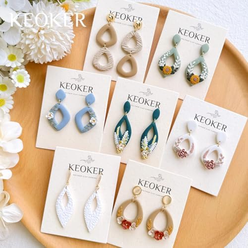 Keoker Polymer Clay Cutters, Boho Polymer Clay Cutters, Clay Earrings Cutters, Basic Polymer Clay Jewelry Making Supplies, Polymer Clay Cutter Sets